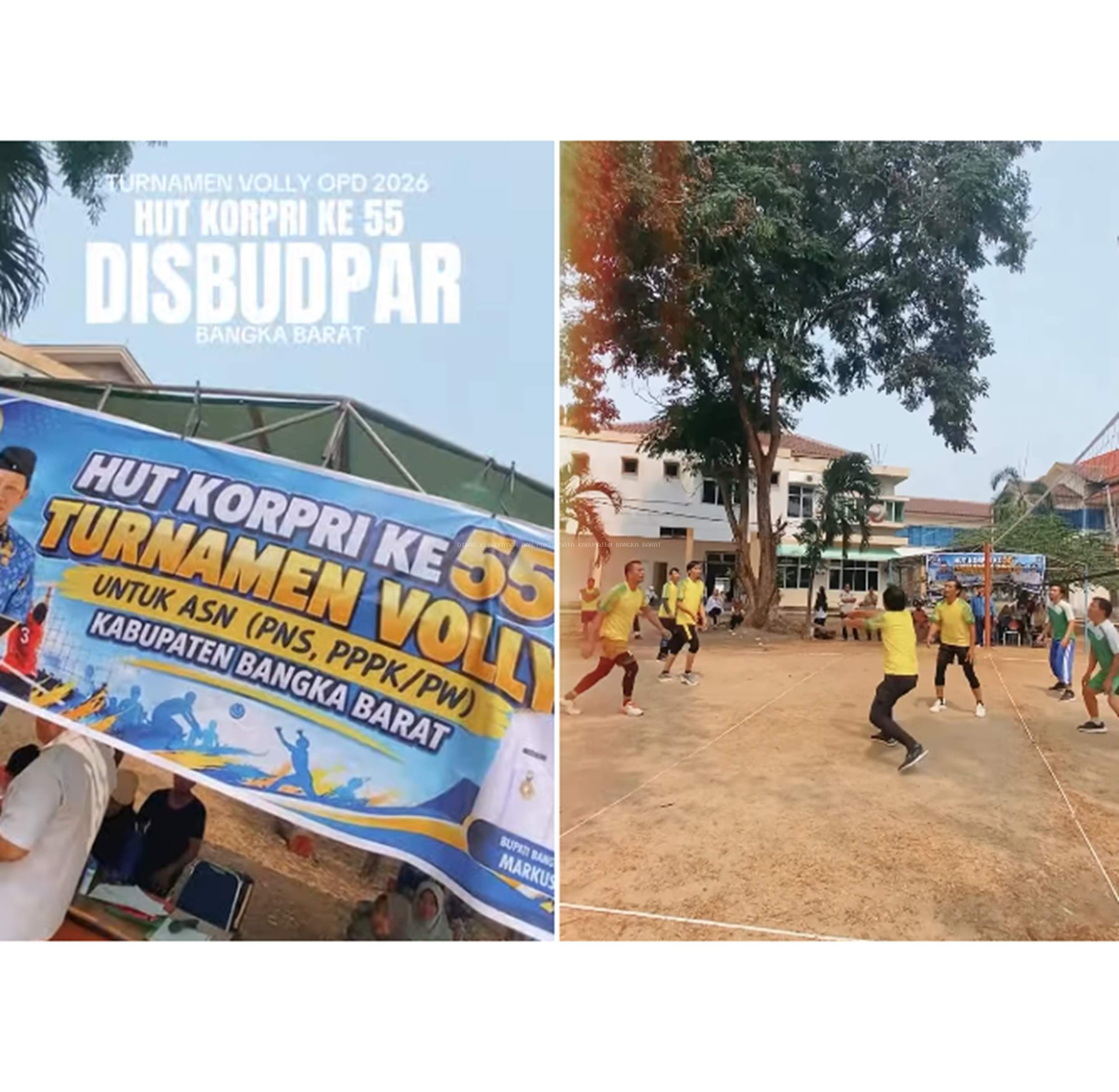DISBUDPAR Kabupaten Bangka Barat Turut Berpartisipasi Mengikuti Lomba KORPRI Volly